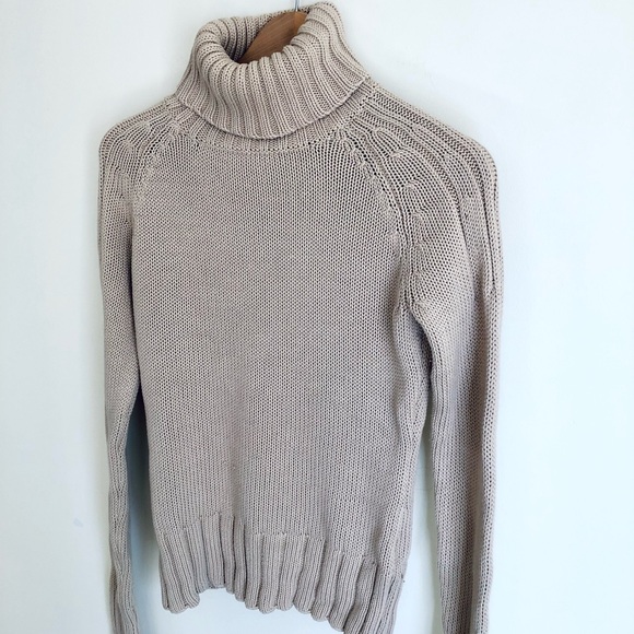 Thick knit cotton turtleneck sweater - Picture 4 of 15